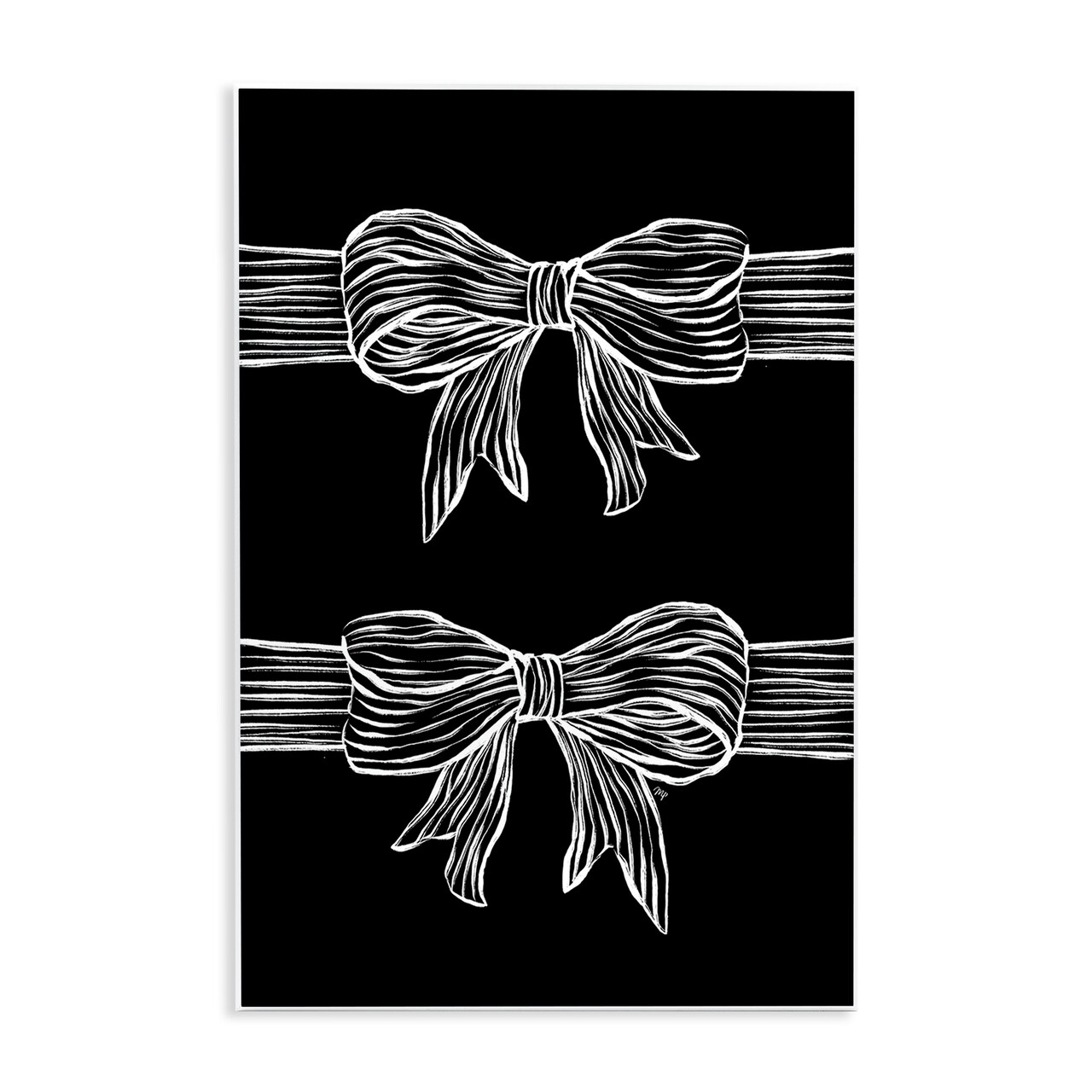 Stupell Industries White Bows on Black Wall Plaque, design by Martina Pavlova